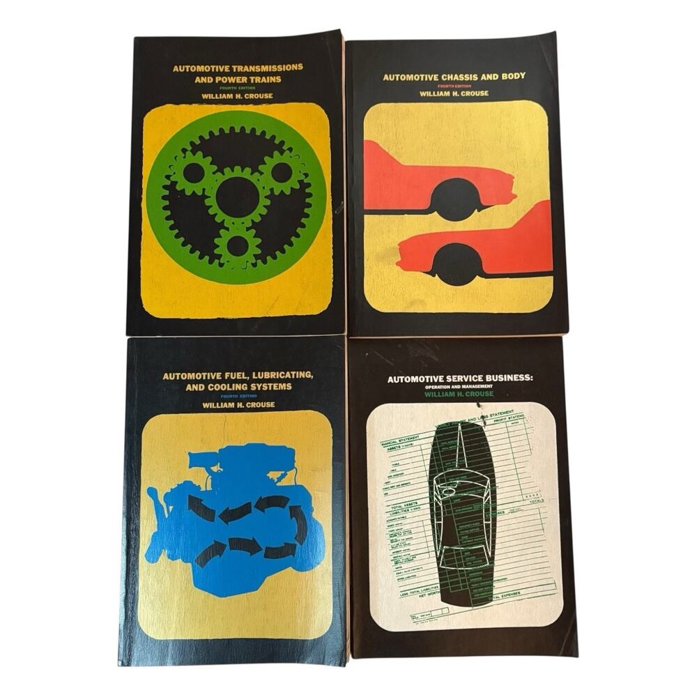 (4) - VTG 1970s CROUSE Automotive Service Car Manual Books 4th Edition Softcover